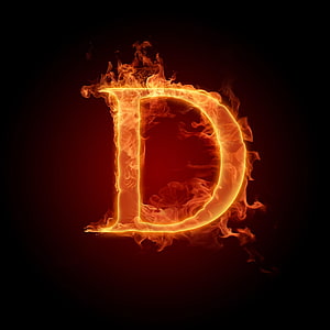 Burning Letter D Alphabet Fire Typography HD phone wallpaper