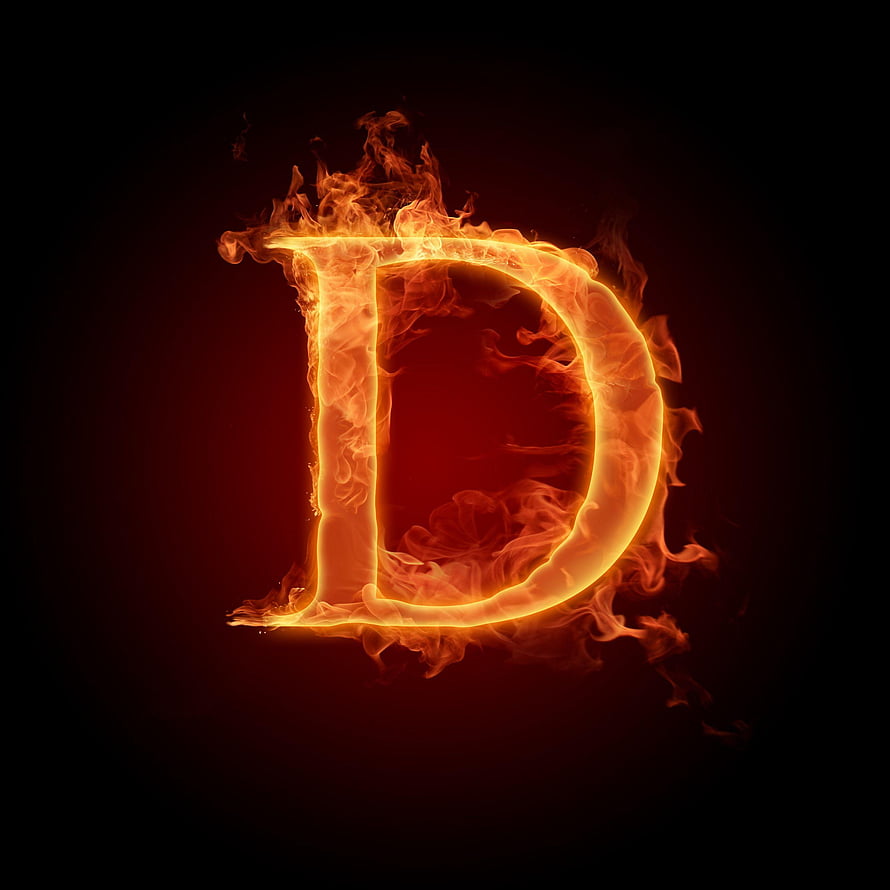 Burning Letter D Alphabet Fire Typography HD phone wallpaper