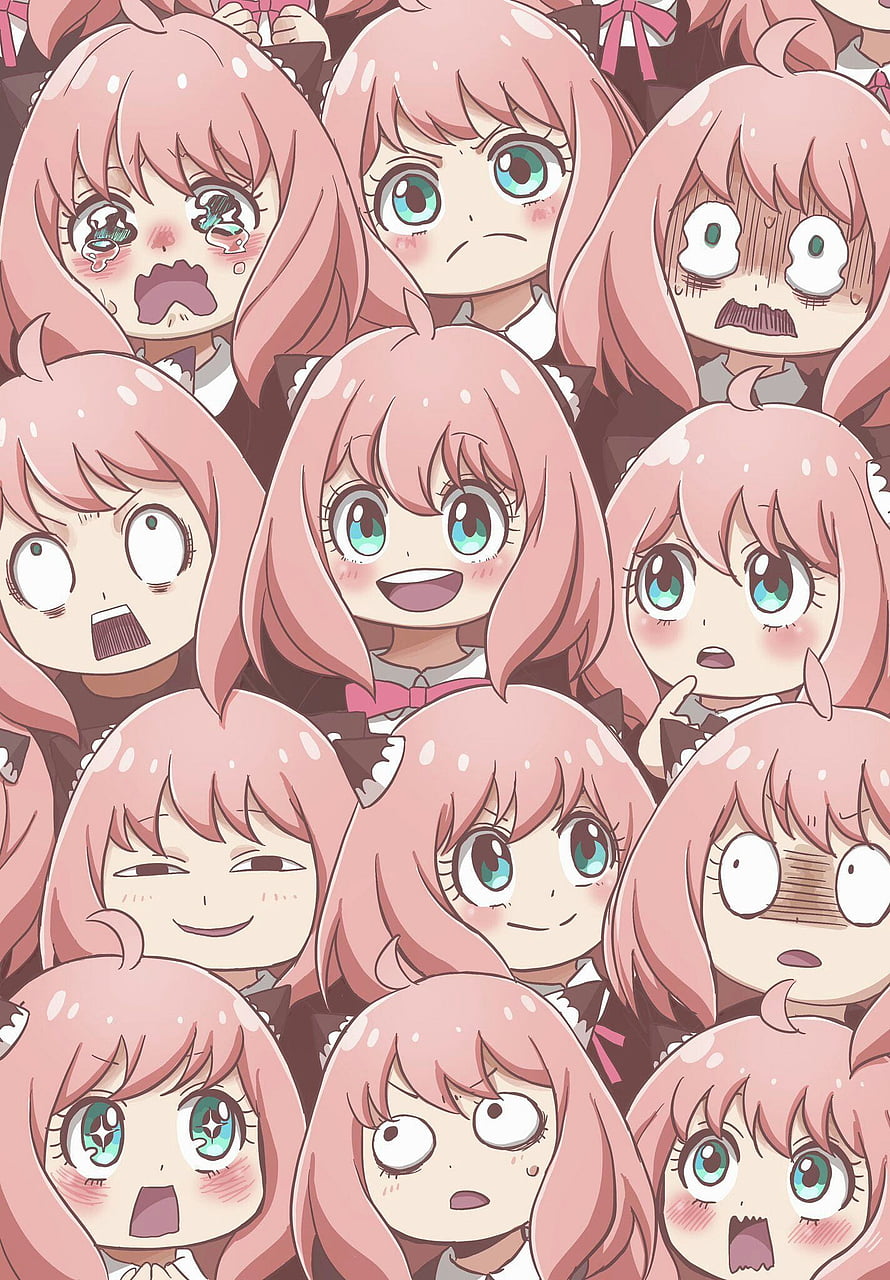 Spy x Family Anime Character Expression Grid Wallpaper HD phone wallpaper