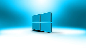Windows 11 Default Blue Wallpaper with 3D Logo on White Background HD wallpaper