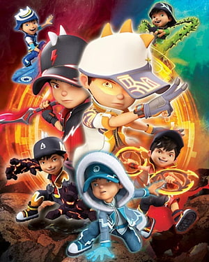 Boboiboy Supra Hero Squad 3D Animated Movie Poster with Dynamic Action Characters HD phone wallpaper