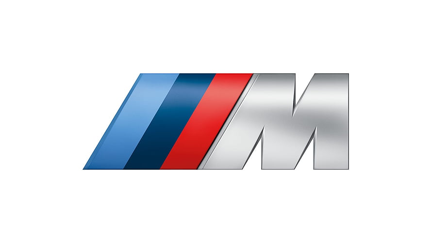 BMW M Performance Logo with Blue, Dark Blue, and Red Stripes on White Background HD wallpaper
