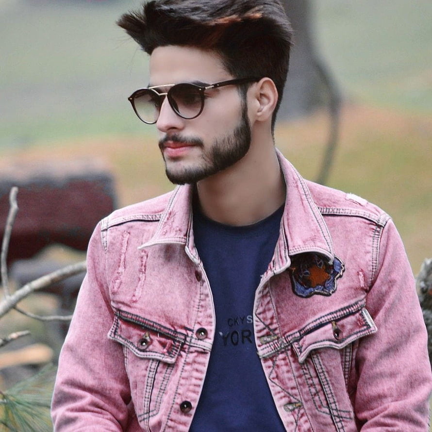Handsome man in pink denim jacket and sunglasses with styled hair and beard, Stylish Boys Dp , Handsome Boys Dp, Dp For Facebook, facebook dp HD phone wallpaper