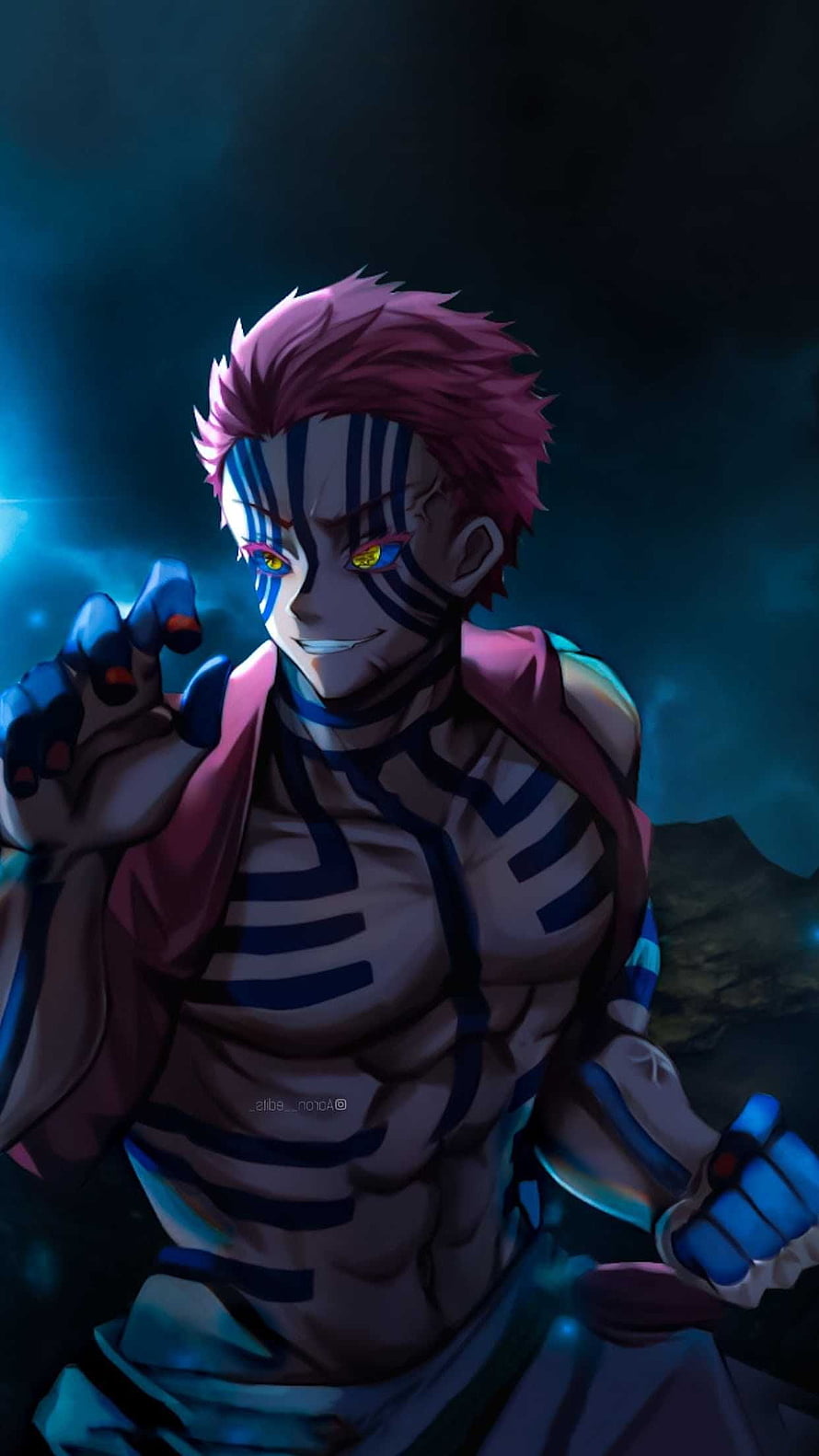Akaza Upper Rank Three Demon Slayer Kimetsu No Yaiba Anime Character Portrait HD phone wallpaper