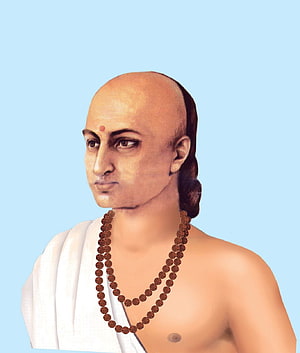 Portrait of Adi Shankaracharya with Rudraksha Beads and White Robe HD phone wallpaper