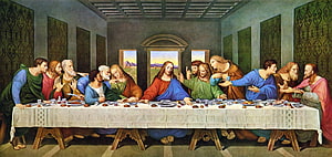 Leonardo da Vinci The Last Supper Renaissance Mural Painting Jesus and Apostles Dining Hall Art HD wallpaper
