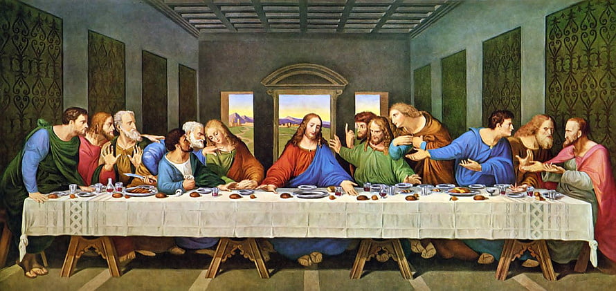 Leonardo da Vinci The Last Supper Renaissance Mural Painting Jesus and Apostles Dining Hall Art HD wallpaper