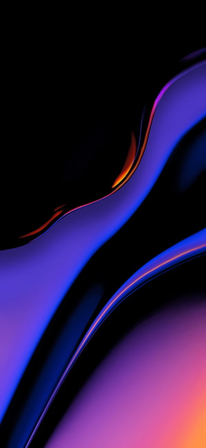 Abstract Fluid Gradient Wallpaper With Purple Blue And Orange Waves On Black Background HD phone wallpaper