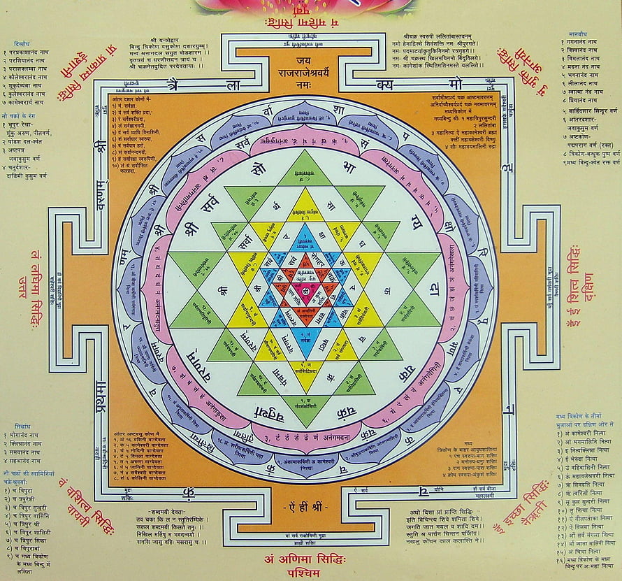 Sri Yantra Sacred Geometry Mandala with Sanskrit Mantras and Spiritual Symbols, 4 Sri Yantra, #yantra HD wallpaper