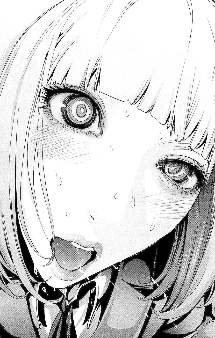 Black and White Anime Girl with Wide Eyes and Tears in Dramatic Close-Up HD phone wallpaper