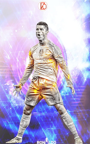 Cristiano Ronaldo Real Madrid Celebration Digital Art Wallpaper HD phone wallpaper