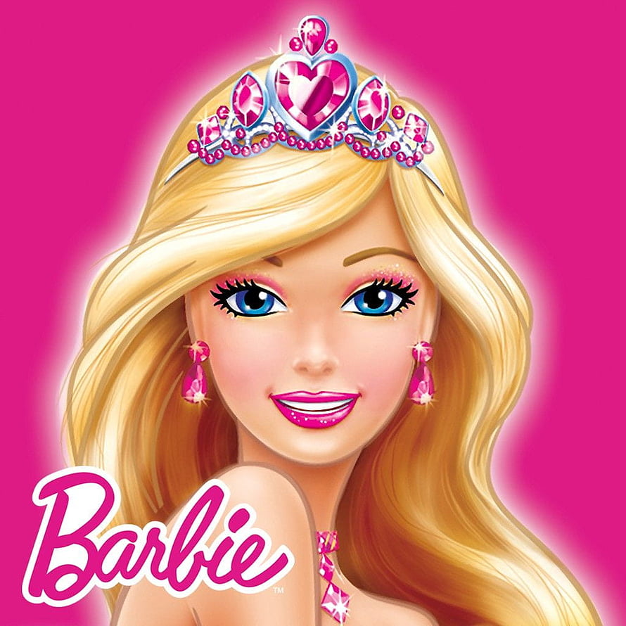 Barbie Princess Portrait with Pink Tiara and Jewels HD phone wallpaper