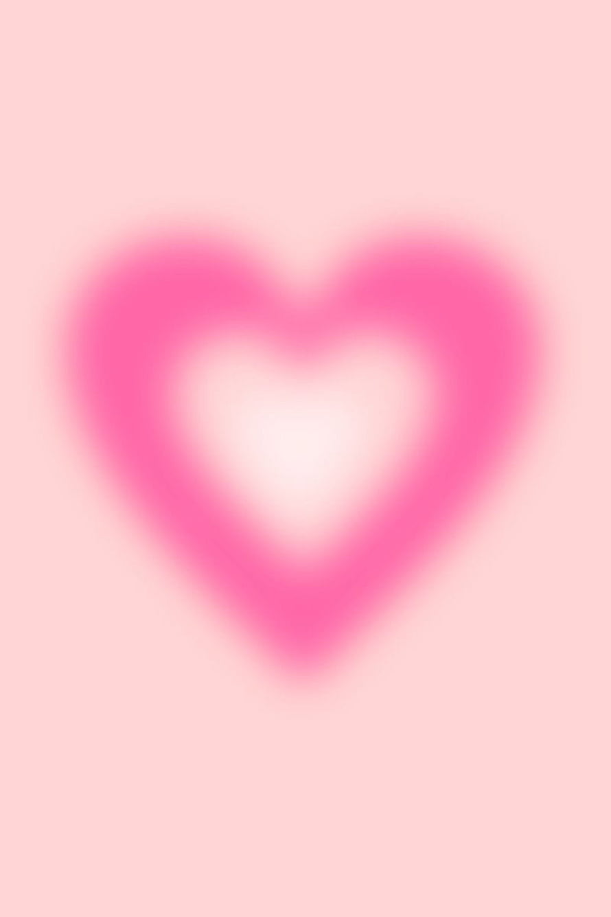 Soft Pink Aura Heart Glow on Pastel Background HD phone wallpaper
