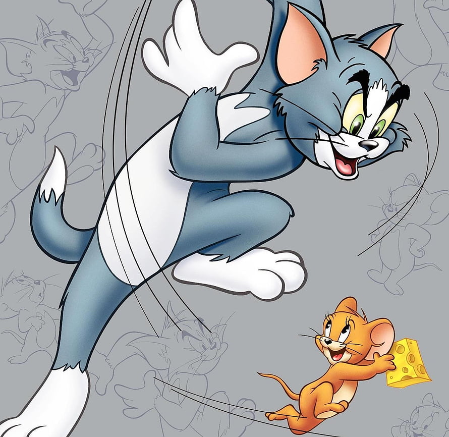 Tom and Jerry Classic Cartoon Illustration with Cheese HD wallpaper