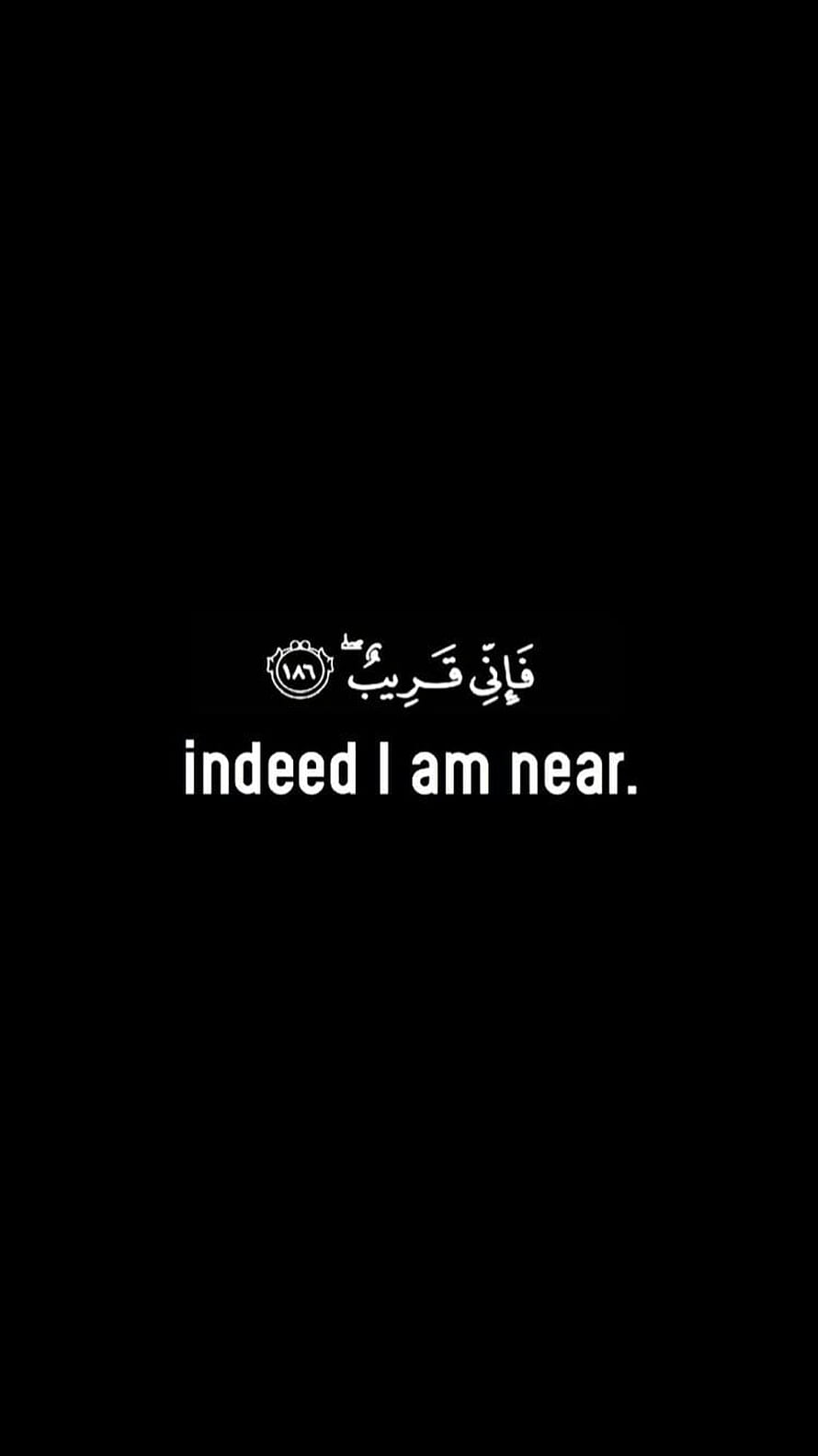 Minimalist Islamic Verse with Arabic Calligraphy on Black Background HD phone wallpaper
