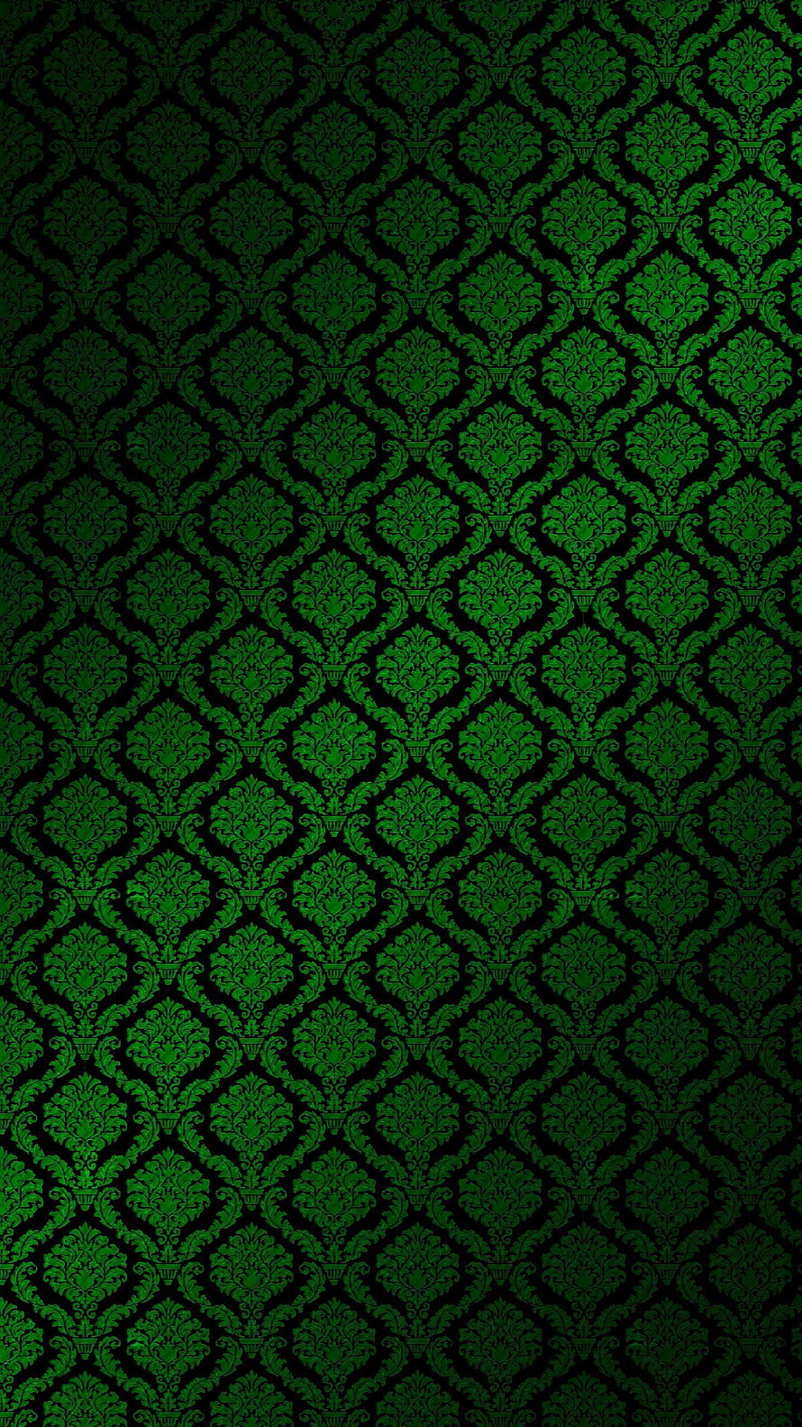 Dark Green Damask Wallpaper With Vintage Floral Ornament Pattern HD phone wallpaper