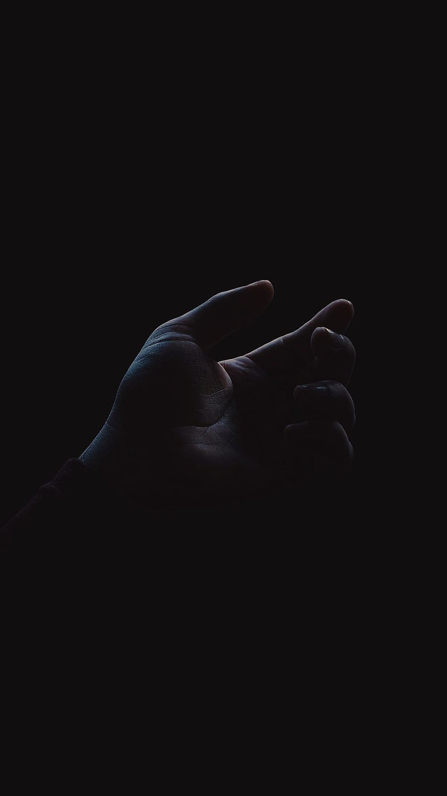 Mysterious Silhouetted Hand Reaching Into Deep Darkness HD phone wallpaper