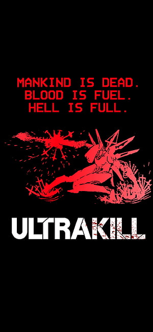 Ultrakill Video Game Poster Featuring Red Robot Character and Dark Tagline HD phone wallpaper