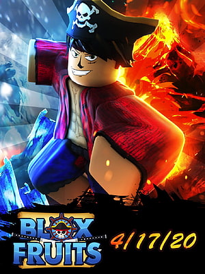 Blox Fruits Anime Style Character with Fire and Ice Powers HD phone wallpaper