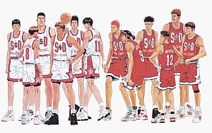 Slam Dunk All-Star Basketball Team Character Lineup Illustration HD wallpaper