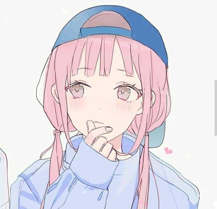 Cute Anime Girl With Pink Hair And Blue Cap Wallpaper HD wallpaper