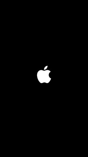 Minimalist White Apple Logo on Black Background HD phone wallpaper