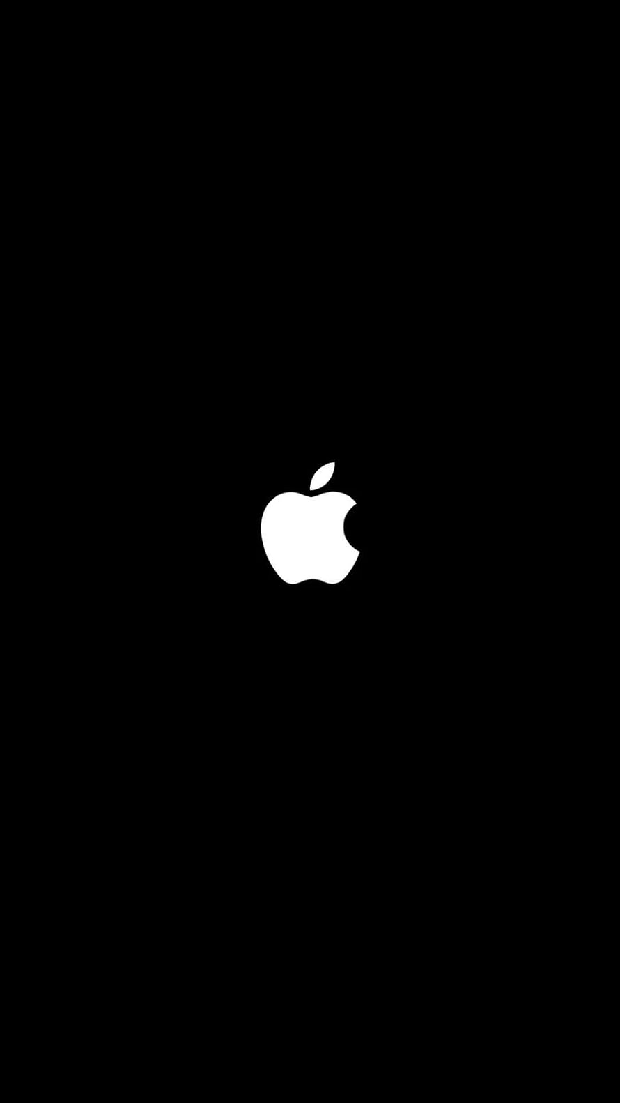Minimalist White Apple Logo on Black Background HD phone wallpaper