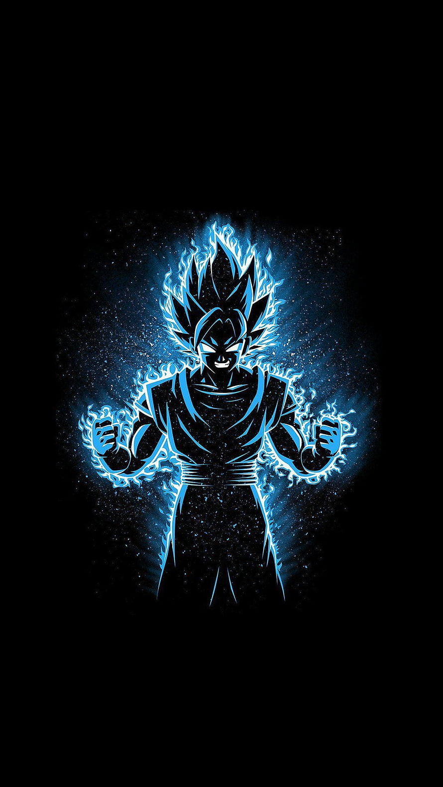 Goku Ultra Instinct Blue Aura Dark Anime Character Wallpaper HD phone wallpaper