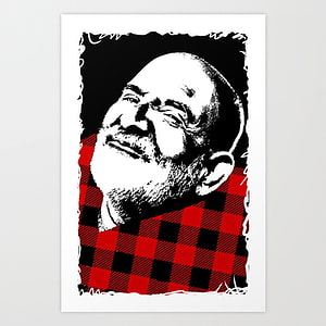 Artistic Portrait of a Smiling Man in Red Plaid Shirt, Neem Karoli Baba Art Print by pantrinitydas, #neem karoli baba HD phone wallpaper