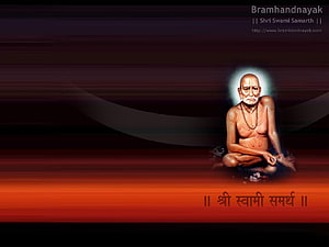 Swami Samarth Meditating in Serene Pose with Sacred Aura and Devotional Glow HD wallpaper