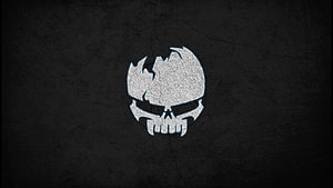 Gothic Skull Emblem on Dark Grunge Texture for Gaming Aesthetic HD wallpaper