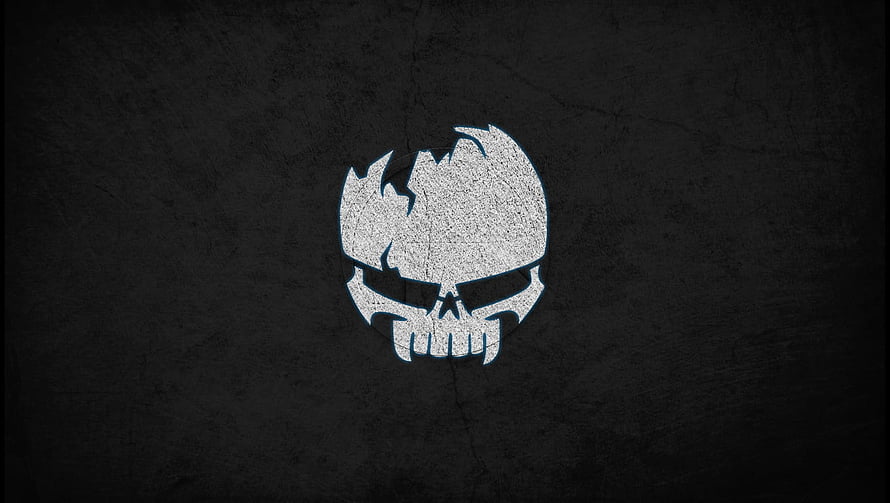 Gothic Skull Emblem on Dark Grunge Texture for Gaming Aesthetic HD wallpaper
