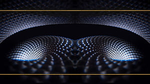 Tool Fear Inoculum Abstract Geometric Pattern with Blue and Gold Accents HD wallpaper