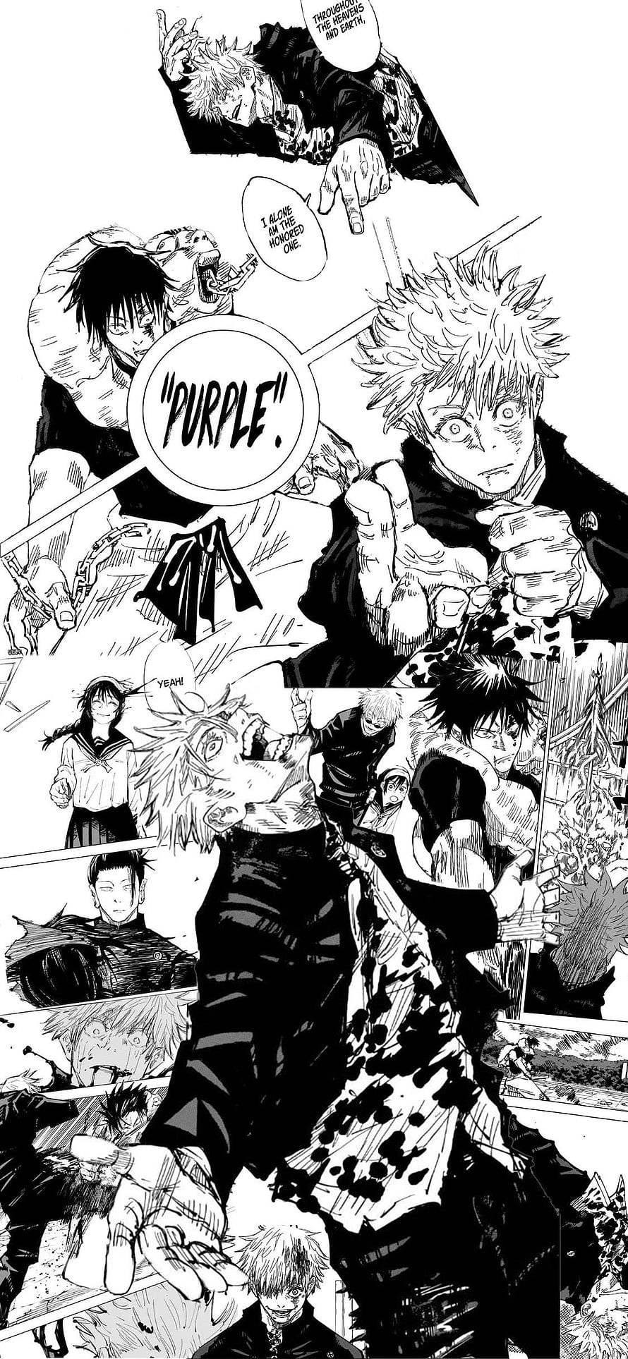 Sukuna and Gojo Satoru Purple Attack Jujutsu Kaisen Manga Panel, I hopped a couple manga panels to make a gojo for my : r/JuJutsuKaisen, manga panel HD phone wallpaper