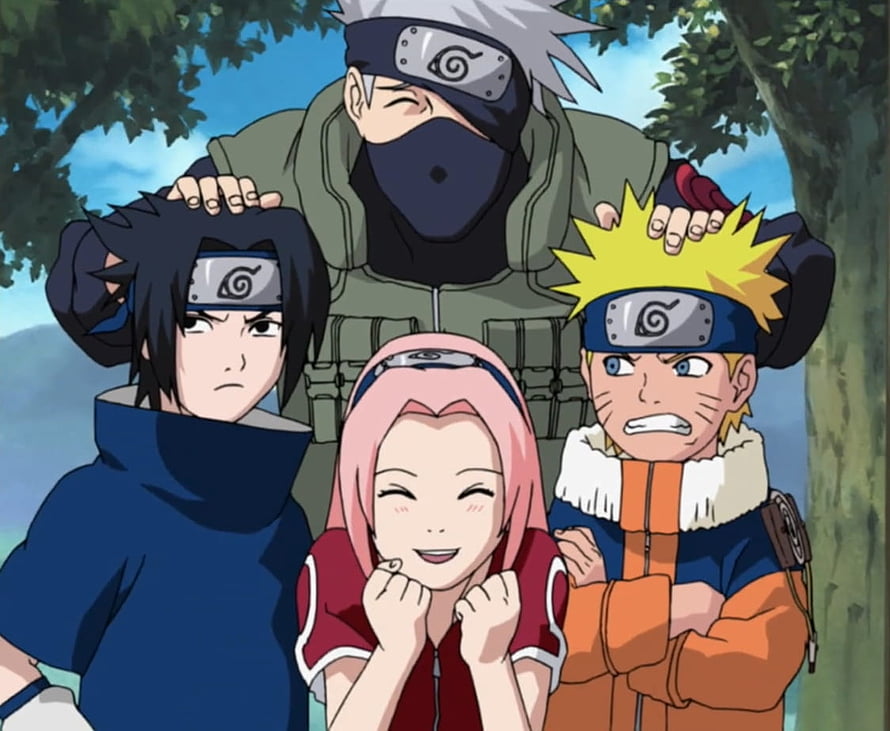Team 7 Naruto Shippuden Anime Wallpaper Featuring Kakashi Sasuke Sakura And Naruto HD wallpaper