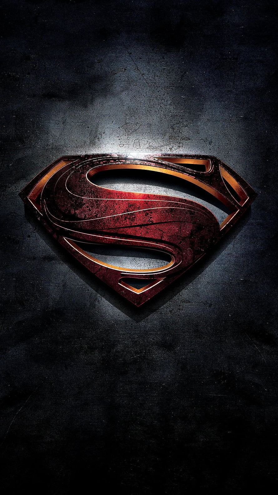 Dark Textured Superman S-Shield Logo on Black Background, Man of Steel , mobile superman HD phone wallpaper
