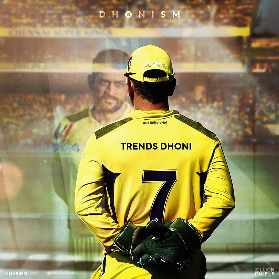 MS Dhoni in Chennai Super Kings Jersey Number 7 Cricket Player Back View HD phone wallpaper