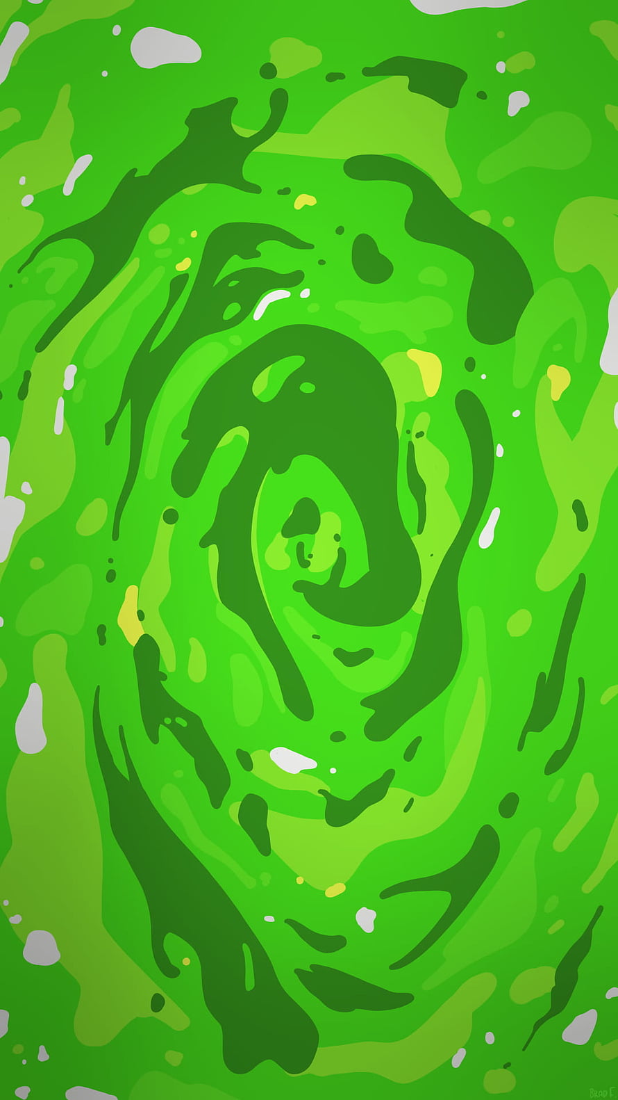 Rick and Morty Green Portal Abstract Swirl Wallpaper HD phone wallpaper