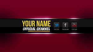 Red and Black YouTube Channel Banner Template with Social Media Icons HD wallpaper