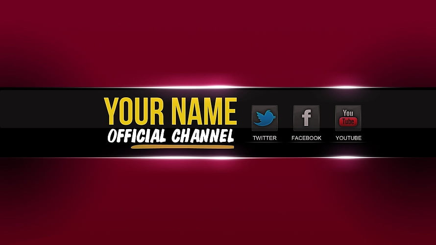 Red and Black YouTube Channel Banner Template with Social Media Icons HD wallpaper