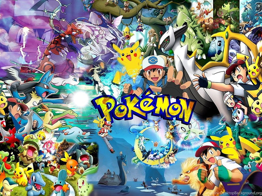 Pokemon 25th Anniversary Celebration Wallpaper Featuring Ash, Pikachu, and Legendary Creatures HD wallpaper