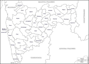 Detailed Political Map of Maharashtra State India Showing Districts and Neighboring Regions HD wallpaper