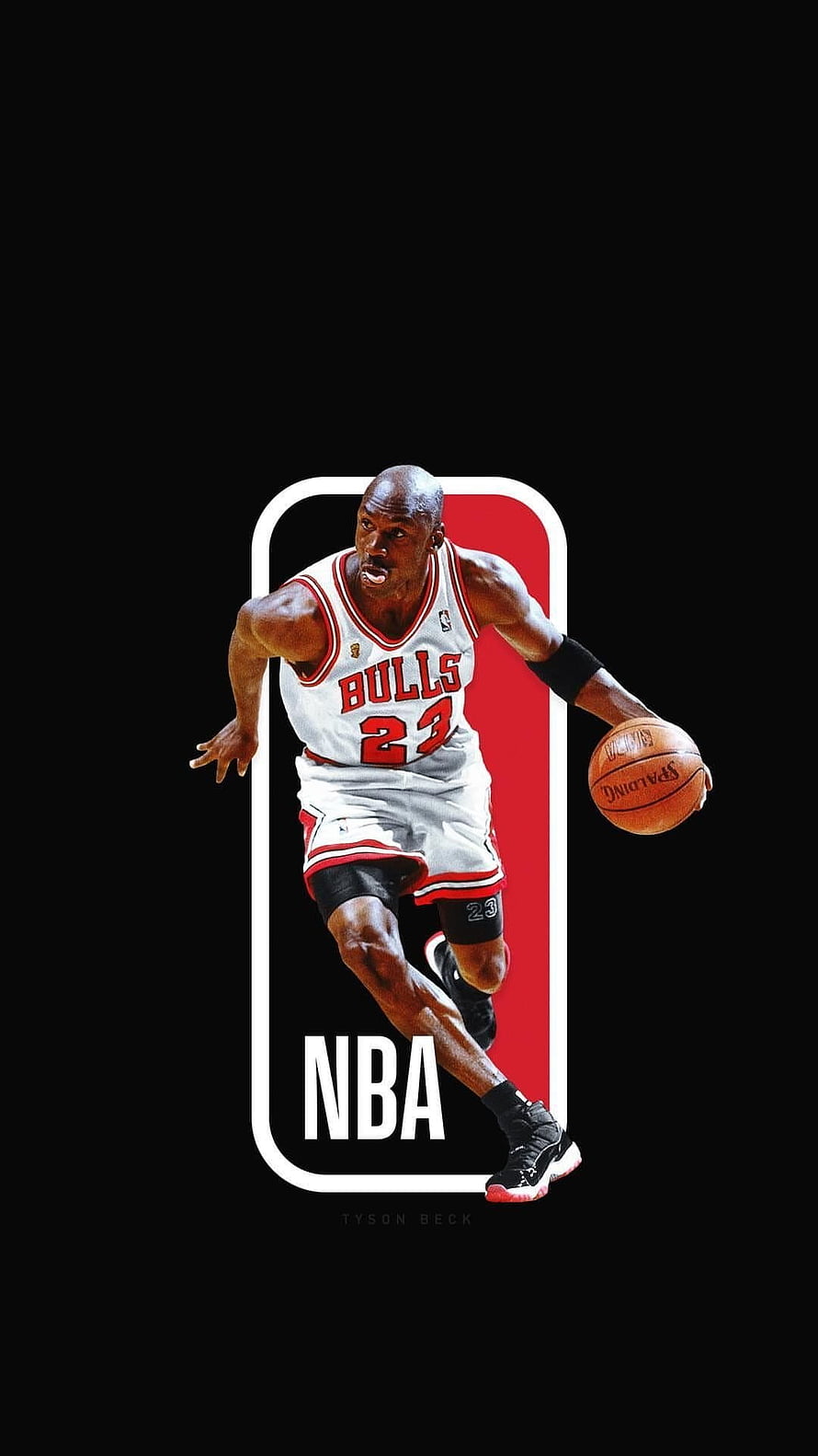 Michael Jordan Chicago Bulls Dribble Action NBA Logo Graphic HD phone wallpaper