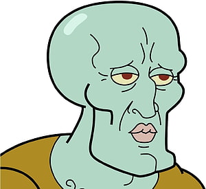 Squidward Tentacles Close-Up Portrait With Tired Expression And Yellow Shirt HD wallpaper