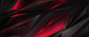 Abstract Red and Black Geometric Background with Neon Glowing Lines HD wallpaper