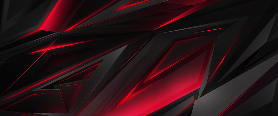 Abstract Red and Black Geometric Background with Neon Glowing Lines HD wallpaper