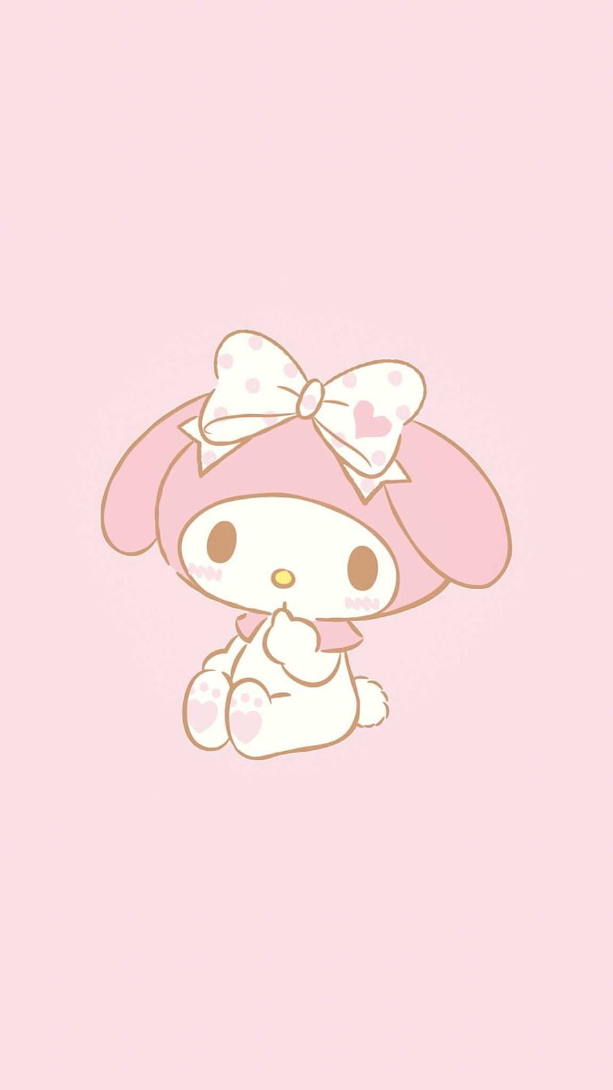 Cute My Melody Character With Pink Bow On Soft Pastel Background HD phone wallpaper