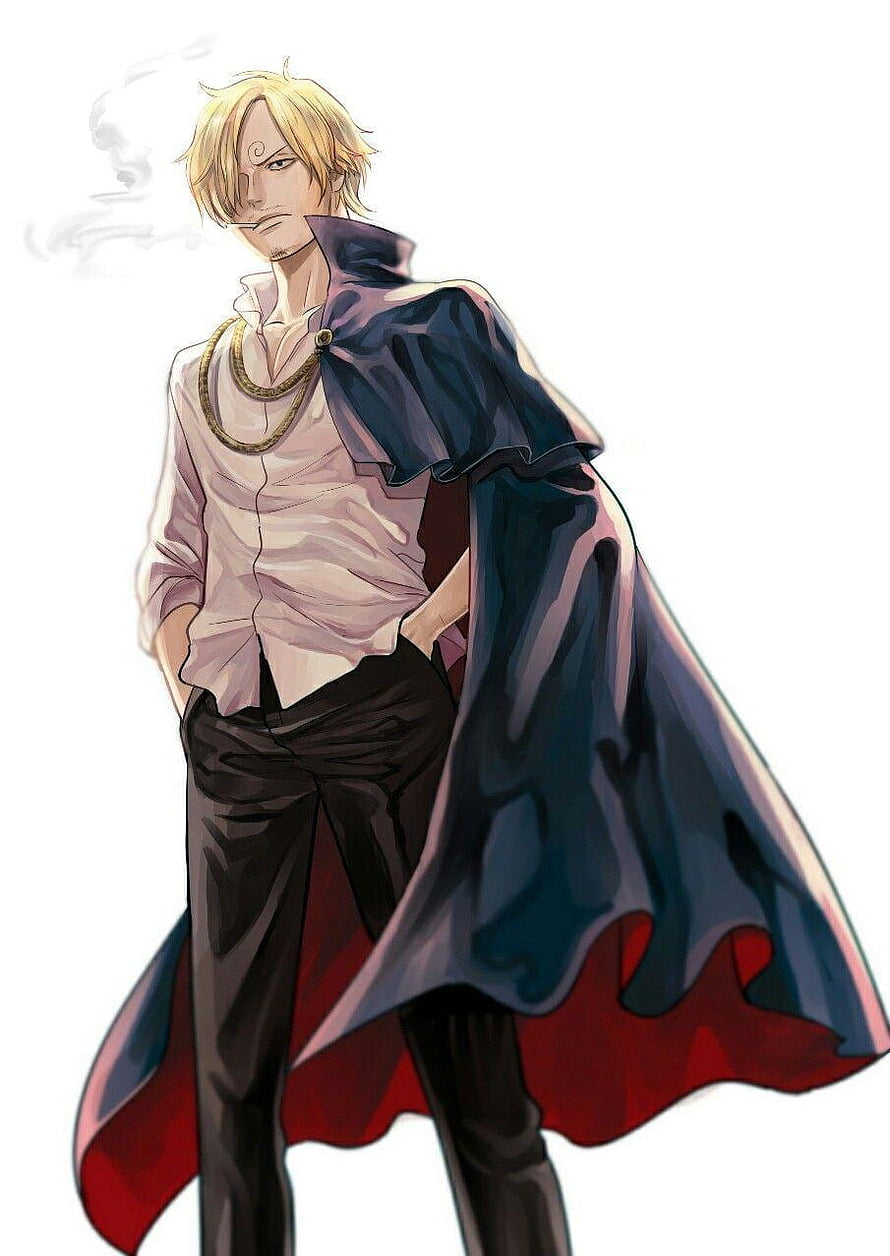 Vinsmoke Sanji Anime Character Illustration in Cape and Gold Chain HD phone wallpaper