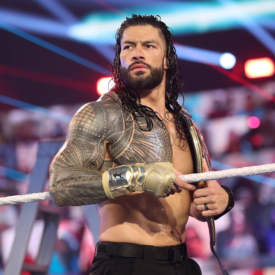 Roman Reigns WWE Champion Portrait in the Ring with Tribal Tattoos and Championship Belt, A of our Tribal Chief, Roman Reigns.: WWE, roman reigns tribal chief HD phone wallpaper
