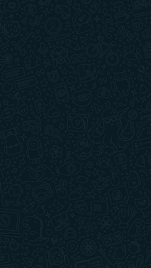 Dark Blue Doodle Pattern Wallpaper With Cute Icons And Symbols HD phone wallpaper